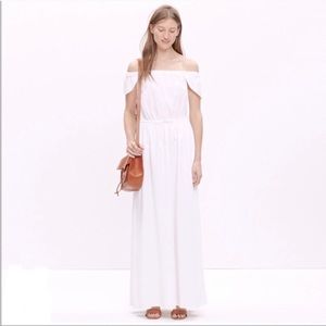 Madewell Over the Shoulder White Cotton Dress Medium